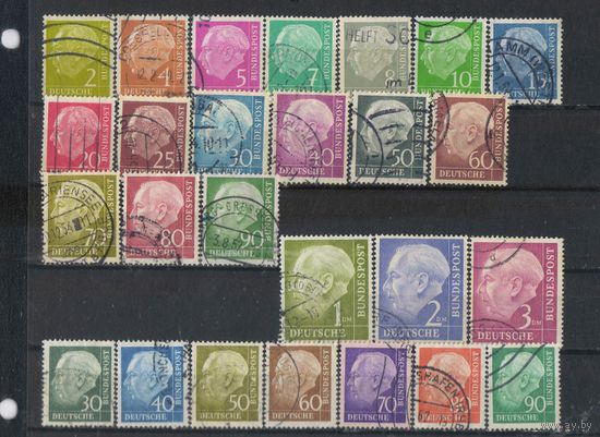 Германия ФРГ 1954-6 Первый бундеспрезидент Теодор Хойс Стандарт #177-9,181-96,259-65