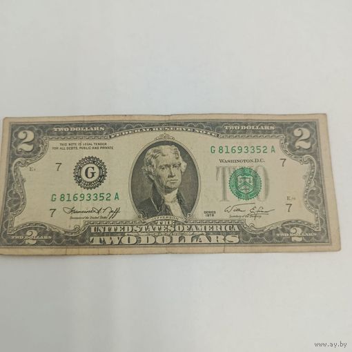 Купюра 2 доллара 1976 г