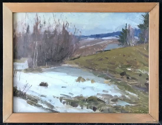 Азгур Г.Г "Подтаяло",1955 г. К/М. р.35/45 см.