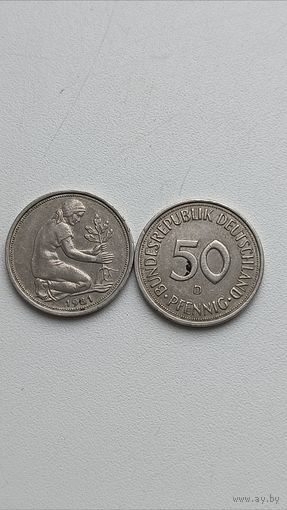Германия. 50 пфеннигов 1981 года. D.