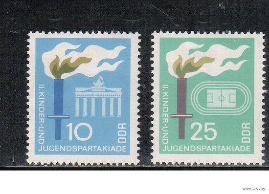 ГДР-1968,(Мих.1375-1376)  * (след от накл.)   ,  Спорт,