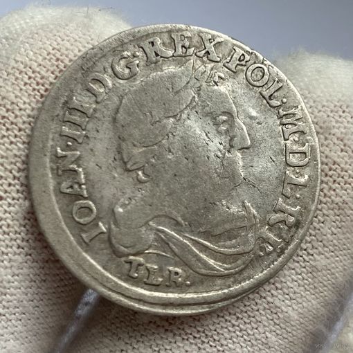 Шостак / шестак / 6 грошей 1682 г. Ян Собеский, Быдгощ. Блеск!
