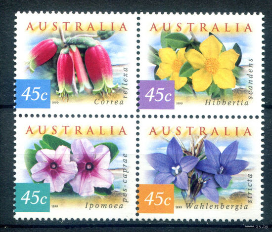Австралия - 1999г. - цветы - 4 марки - кварт - полная серия, MNH [Mi 1805-1808]. #3-WB-Z-1-24