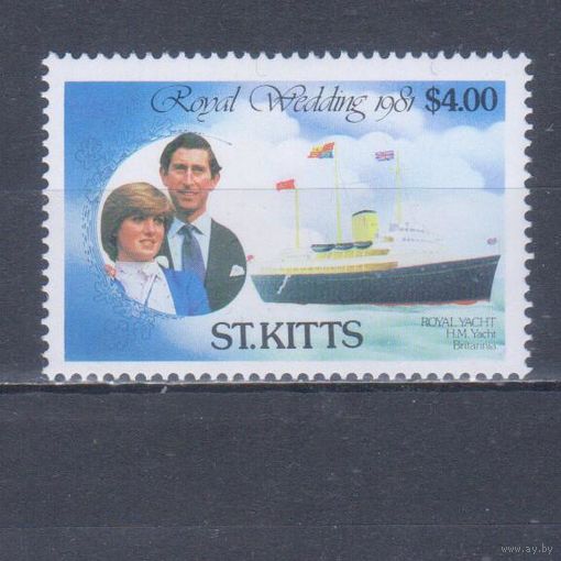 [1806] Сент-Китс 1981. Корабль.Принцесса Диана. MNH