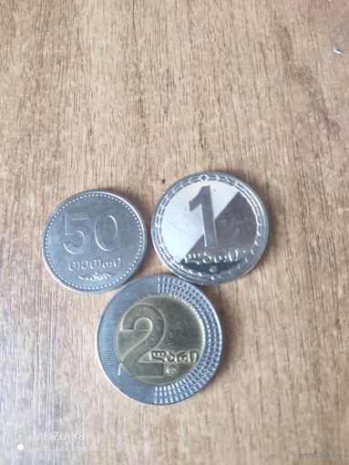 Грузия 5,10,20,50 тетри,1,2 лари 1993-2006 г. Сохран!!!