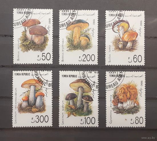 Йемен. 1990 год. Флора. Грибы (6 марок)