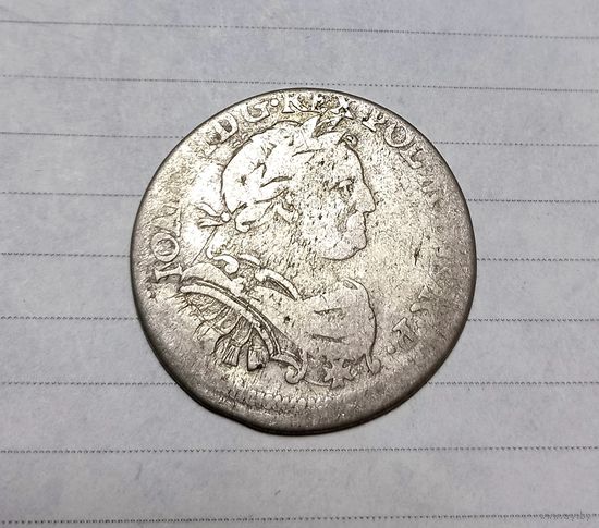 РЕДКИЙ Орт (18 грошей) 1677 года SB "Щит вогнутый" Ян III Собеский.