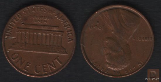 США km201 1 цент 1969 год (D) (_3 ТОРГ ЛЮБОЙ