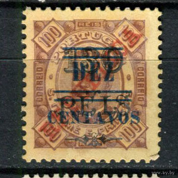 Португальские колонии - Сан Томе и Принсипи - 1923 - Надпечатка DEZ CENTAVOS на 130 REIS вместо 100R - [Mi.266] - 1 марка. Чистая без клея.  (Лот 135BC)