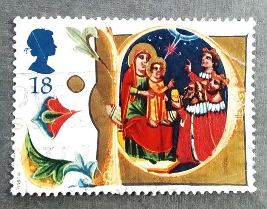 Марка Великобритания 1991 год Рождество