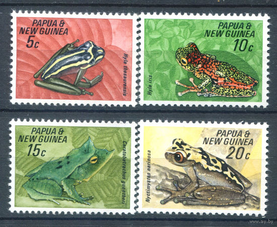 Британские колонии - Папуа Новая Гвинея - 1968г. - лягушки - 4 марки - полная серия, MNH, 1 марка MLH [Mi 131-134]. #3-WB-Z-1-19