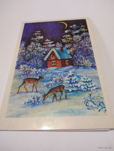 Открытка 1980г. Чистая. Двойная. Художник И. Орлова