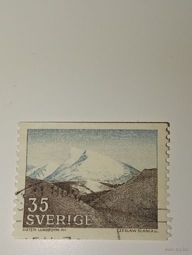 Марка Швеция 1967 год пейзаж "Фьельд" (гора) в северо-западной части Швеции.