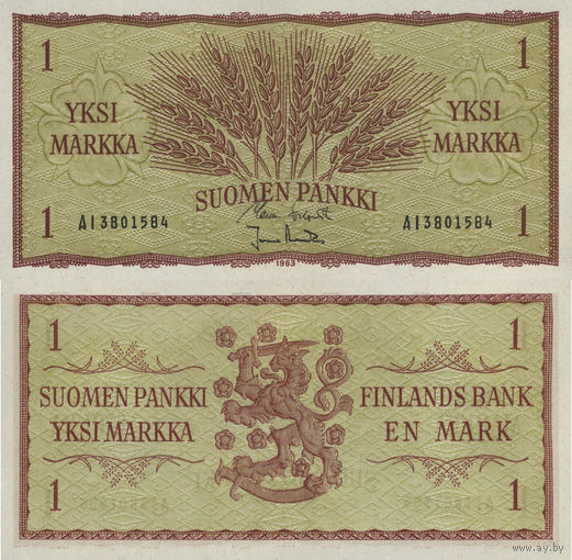 Финляндия 1 Марка 1963 UNC П1-329