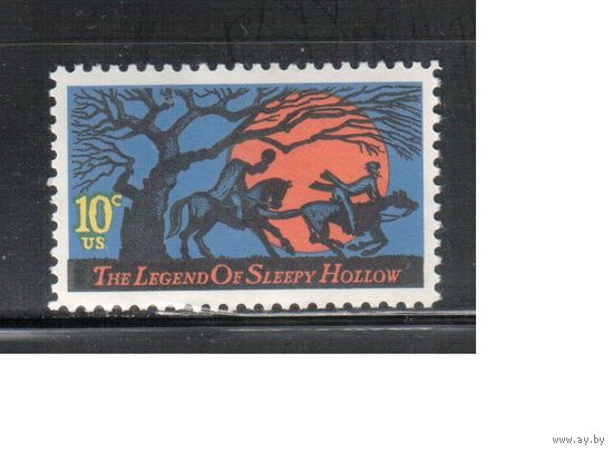 США-1974, (Мих.1158) , ** , Американский фольклор(одиночка)