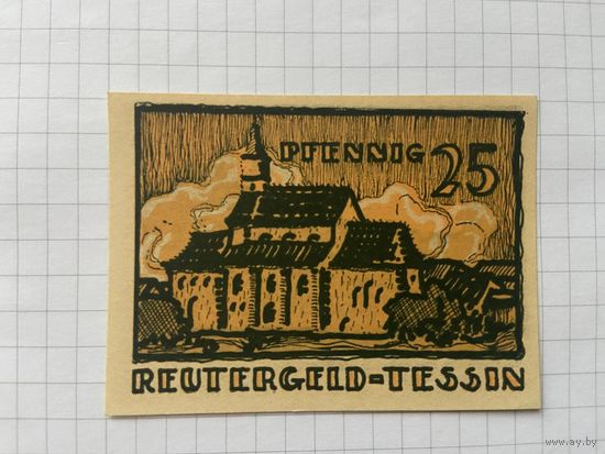 25 пфеннингов (нотгельды) 1921 г. Германия.