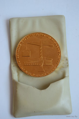 Памятная (настольная) медаль. ЦС ДСО "Красное знамя". "За активное строительство спортсооружений". Ретро СССР.