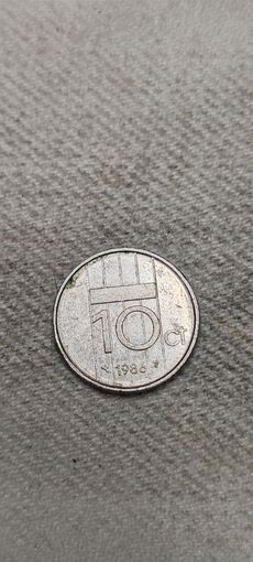 Нидерланды 10 цент 1986