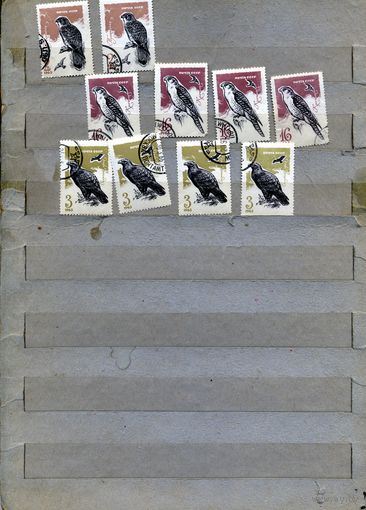 СССР, 1965,ХИЩНЫЕ ПТИЦЫ  ,   сборка 10м по 20 коп шт
