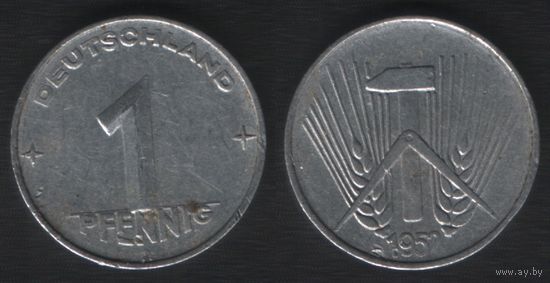 Германия ГДР _km5 1 пфенниг 1952 год (A) (_9