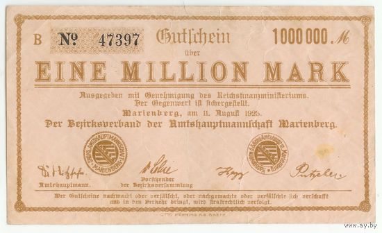 Германия, 1 миллион марок 1923 год.