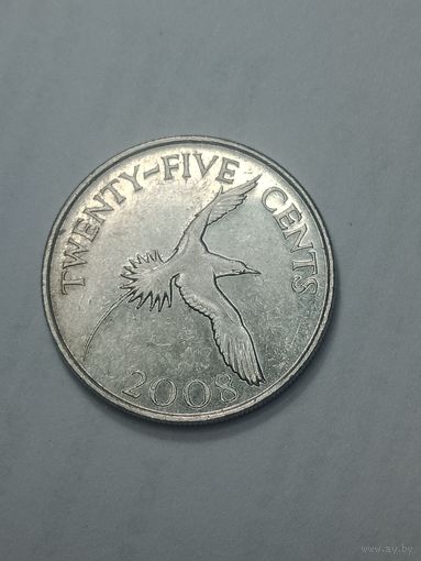 Бермудские острова 25 центов 2008 года .