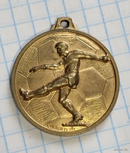 С 1 РУБЛЯ! МЕДАЛЬ ФУТБОЛ МЯЧ DOP STEFER 1976