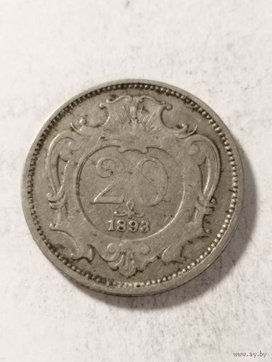 Австрия 20 геллер 1893