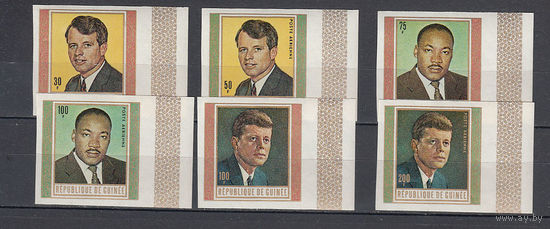 Кеннеди. Гвинея. 1968. 6 марок б/з. Michel N 506-511 (20,0 е)
