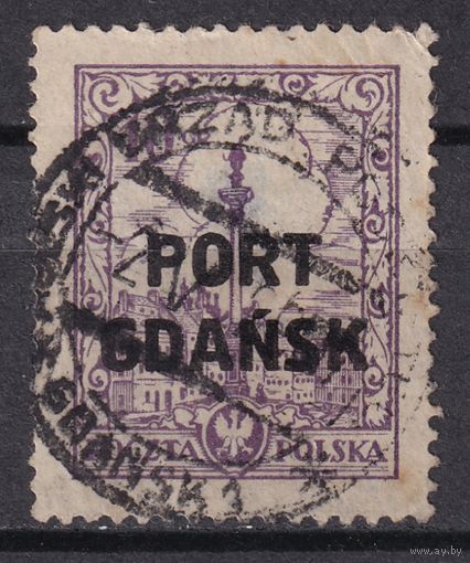 3.Pl. Польша. Порт Гданьск. Надпечатка. 10 Gr. 1926/27 гг. Mi.#16.