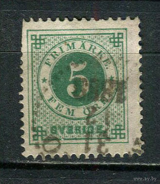 Швеция - 1886/1891 - Цифры 5 O - [Mi.32] - 1 марка. Гашеная.  (Лот 88FQ)-T25P12