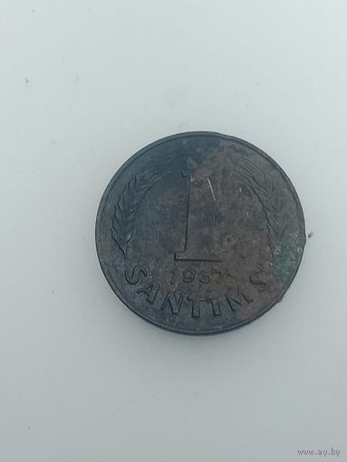 Латвия 1 сантим  1937 года .