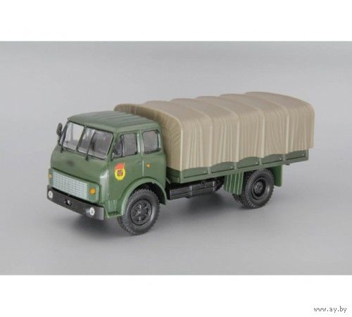 Минский-5334 бортовой с тентом, зеленый / серый