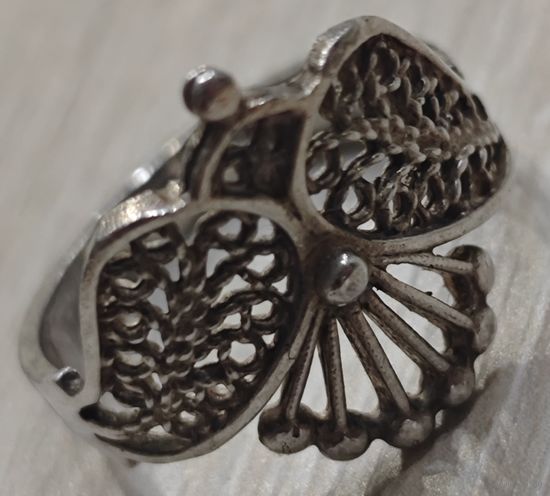 Кольцо. Серебро 925пр. 3гр. Филигрань