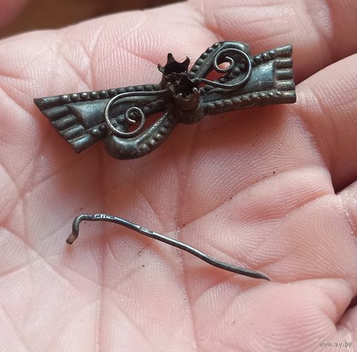 Брошь старинная бабочка серебро клейма