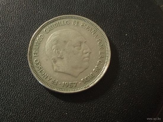 25 песет 1957 г. Испания Франко