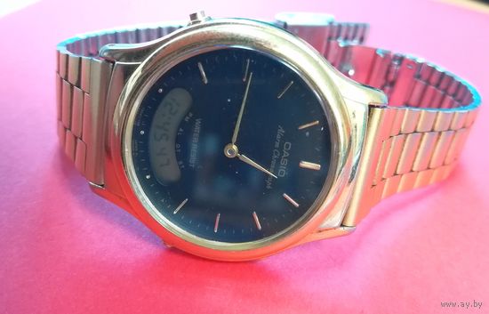 Часы наручные мужские CASIO Alarm Chronograph AQ-227 винтаж 90-е оригинал
