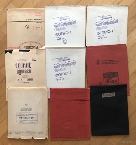 Фотобумага разная 18х24 см, пачки вскрытые, опробованные, в совокупности около 100 листов