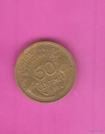 50 сантимов 1939г. Франция