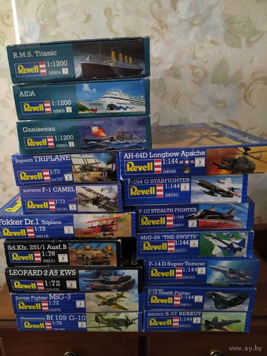 Сборные модели  Ревел одним лотом(продается лотом-19 единиц)