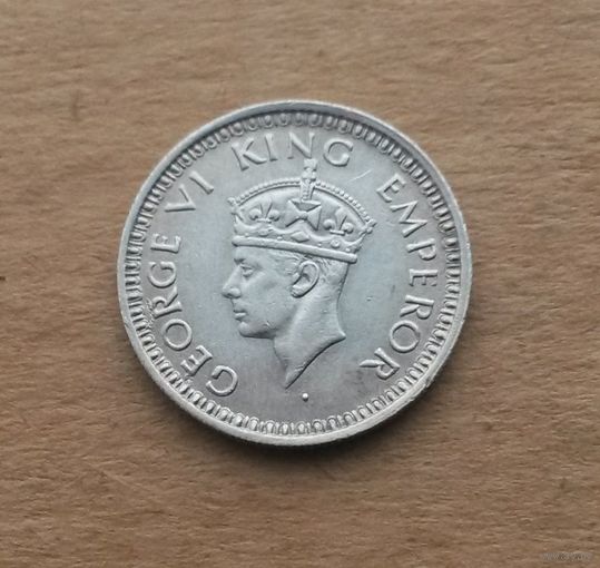 Британская Индия, 1/4 рупии 1945 г., серебро 0.500, Георг VI (1936-1952)