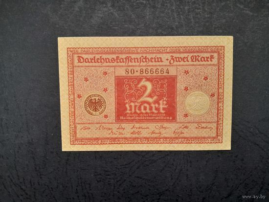 2 марки 1920 года. Германия.  UNC. Распродажа