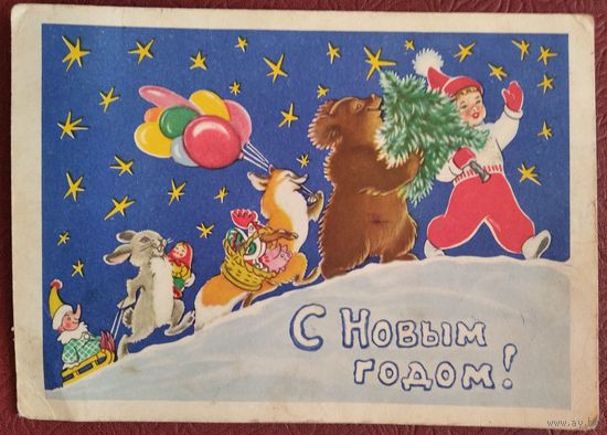 Гиршберг Т. С Новым годом. 1964 г. Прошла почту.