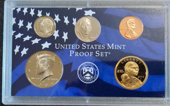 Годовой набор монет США 20006. с одним долларом Сакагавея "Парящий орел" двор S (1; 10; 25; 50 центов + 1 доллар) _Proof Set