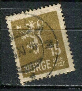 Норвегия - 1926/1929 - Герб 15 О - [Mi.122A] - 1 марка. Гашеная.  (Лот 53Fi)-T25P15