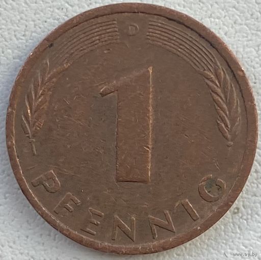 Германия 1 пфенниг 1987 г. D