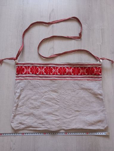 Сумка,  торба с пояском, домотканая старинная