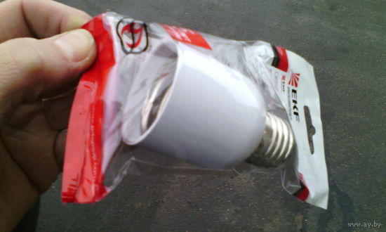 Переходник с патрона Е27 на Е40, EKF, белый