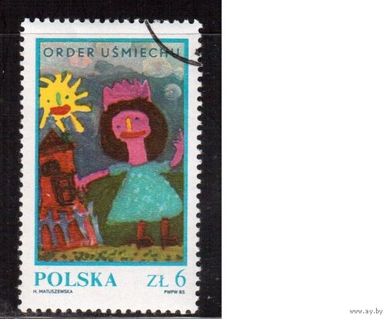 Польша-1983, (Мих.2877) гаш., Детский рисунок