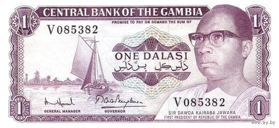 Гамбия 1 даласи образца 1971 года UNC  p4f серия R